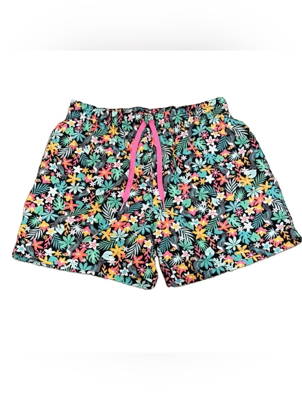 Chubbies Swim Trunks Men’s Medium Bloomerangs Toucan Floral 4” Inseam Shorts